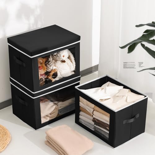 Large Storage Bins with Lids (6 Count)