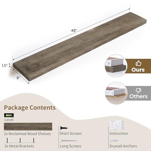 48 Inch Fireplace Mantel Shelf (2 Count)