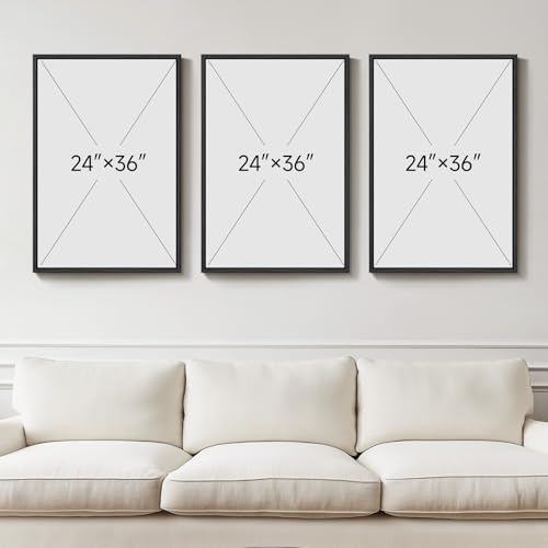 Large Framed Green Abstract Wall Art for Living Room (3 Count)
