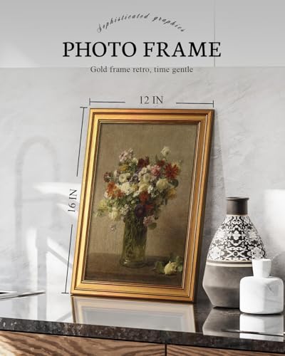 Vintage Gold Framed Wall Art for Living Room