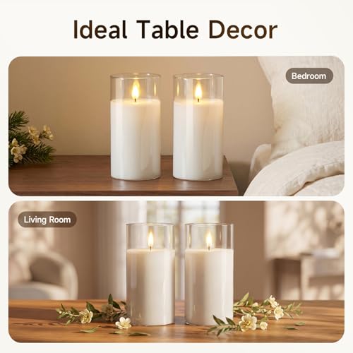 Pure White Glass Flameless Candles