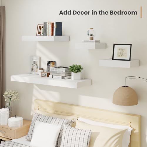 12 x 12 Deep Floating Shelves Wall Mounted Set of 2 White (2 Count)