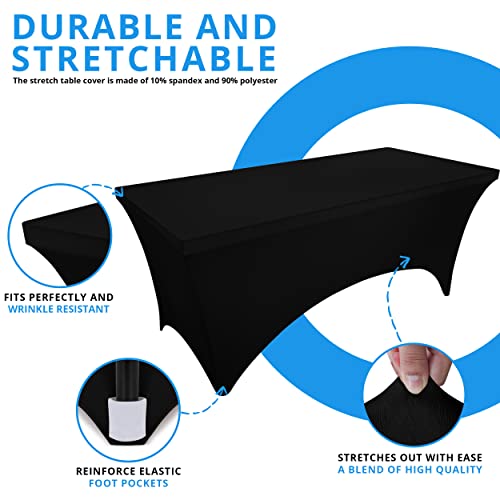 Spandex Table Cloth 2 Pack [8FT (2 Count)