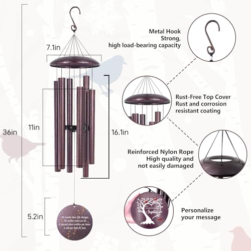 Personalized Cardinal Sympathy Wind Chimes