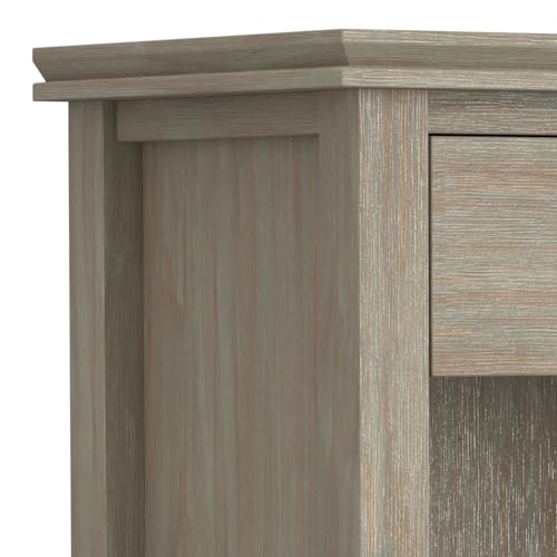Artisan 24" Solid Wood Bedside Table in Distressed Grey
