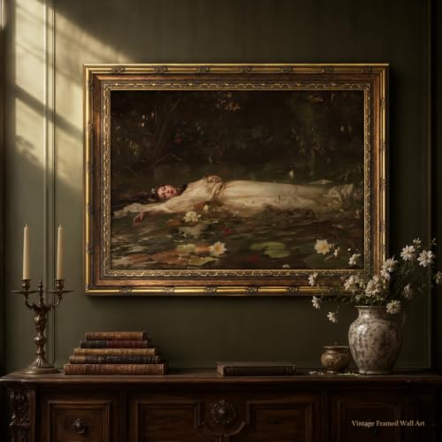 Vintage Gold Framed Ophelia Wall Art