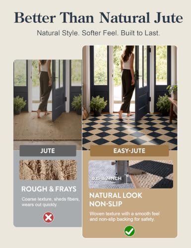 Checkered Easy Jute 5x7 Area Rugs