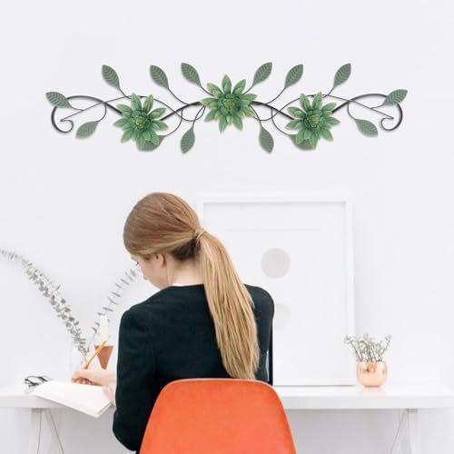 Metal Wall Art Modern Minimalist Metal Flowers Indoor Decor Horizontal Wall Art Iron Artwork