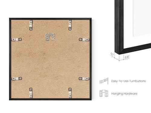 12x12 Black Metal Picture Frames Matted to 8x8