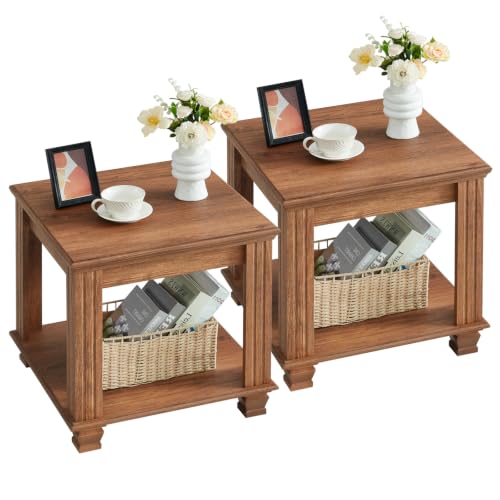 Farmhouse End Tables Set of 2 for Living Room (2 Count)