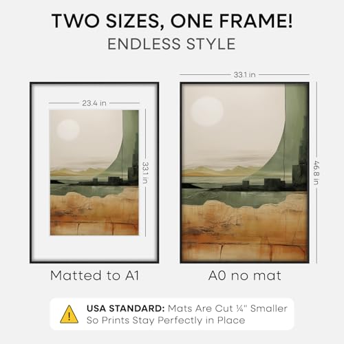 A0 Black Oak Poster Frame (2 Count)