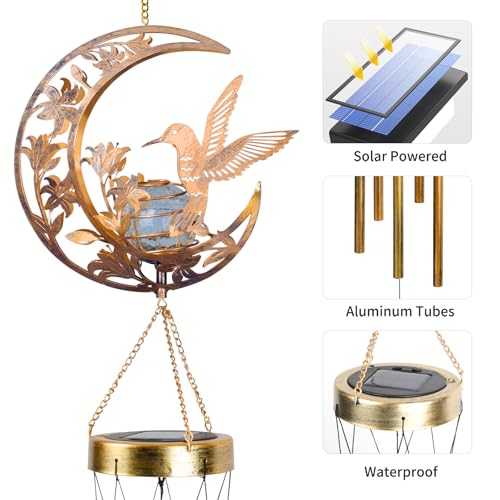 Moon & Hummingbird Wind Chimes