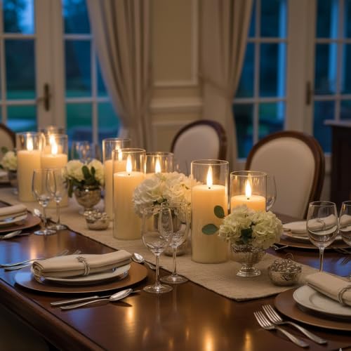 Ivory Flameless LED Pillar Candles (9 Count)