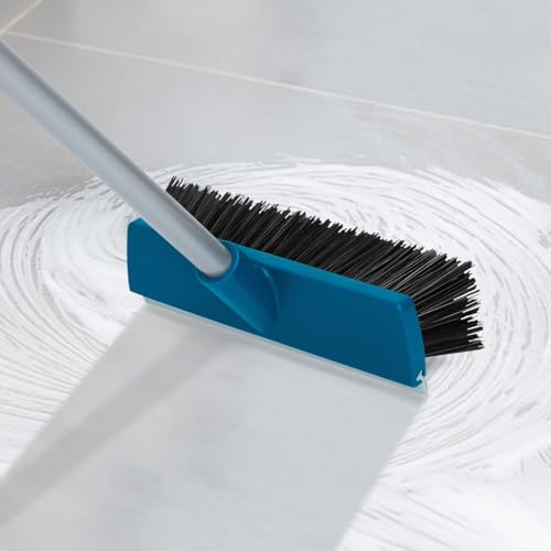 Stiff Bristle Deck Brushes for Scrubbing Heavy Duty with Rubber Scrape Squeegee