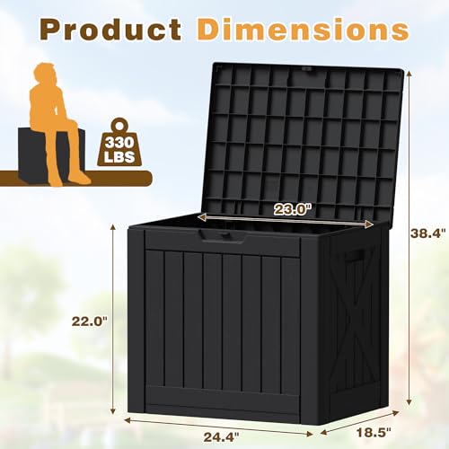 Resin Deck Box 40 Gallon Waterproof Outdoor Storage Box