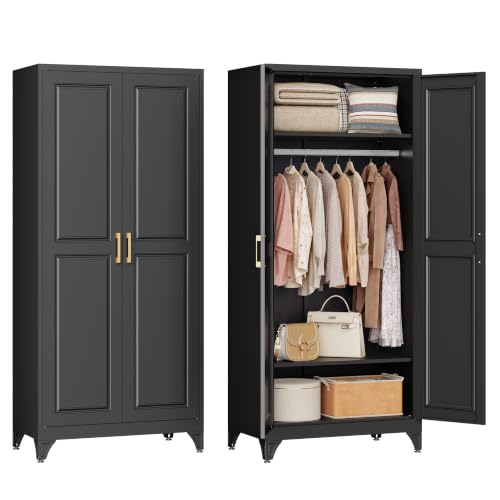 71" Tall Metal Wardrobe Closet