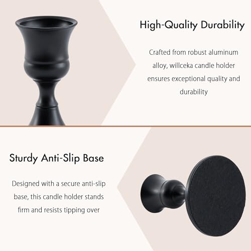 Willceka Black Taper Candle Holder (2 Count)
