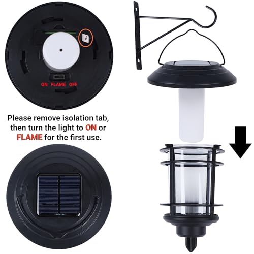 Solar Purple Flame Wall Lanterns (2 Count)