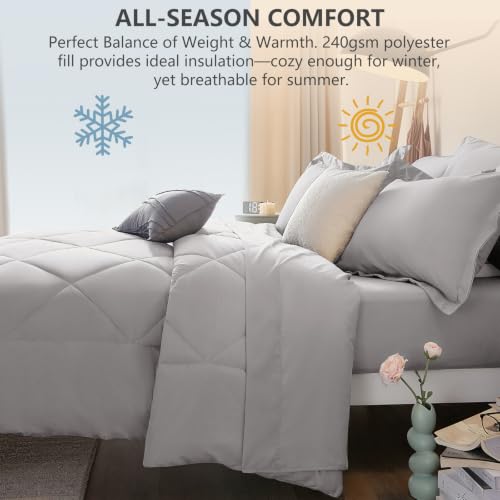 King Size Comforter Set French Grey