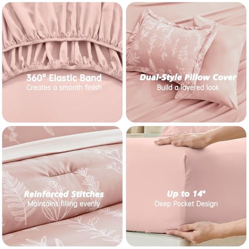 Cameo Pink Bed in a Bag King 7 Pieces