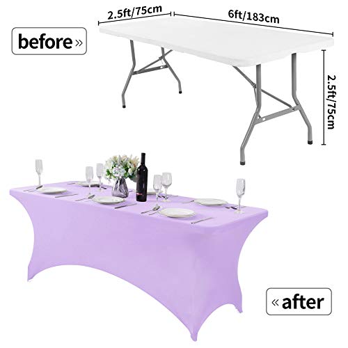 Spandex Table Cover for 6Ft or 4fT or 8ft Table Universal Fitted Stretch Tablecloth for Party