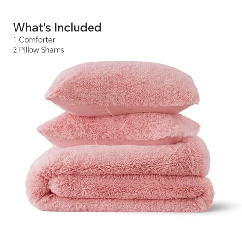 Pink Fluffy Comforter Set Queen