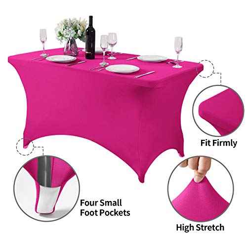 2Pack Spandex Table Cover for 4FT or 6ft or 9ft Table Universal Fitted Stretch Tablecloth for Party (2 Count)
