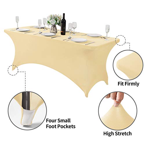 Spandex Table Cover for 6Ft or 4fT or 8ft Table Universal Fitted Stretch Tablecloth for Party