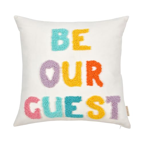 Boho Throw Pillow Covers 18*18 Spring Decorative Tufted Letters