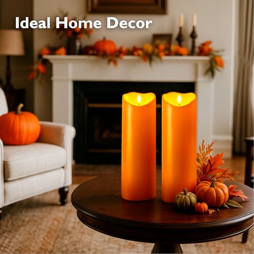 4"x12" Halloween Orange Flameless Candles (2 Count)