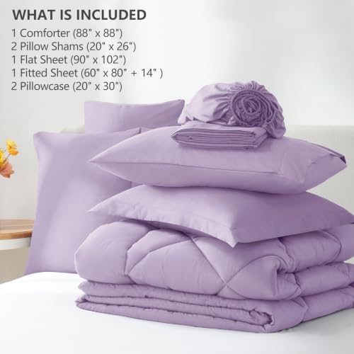 Queen Comforter Set with Sheets Lavender