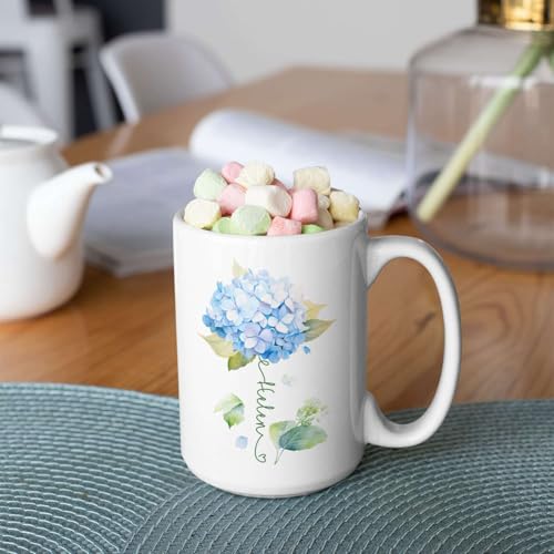 Custom Hydrangea Blossom Design Mug