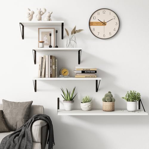White Floating Shelves 18 Inch Long (2 Count)