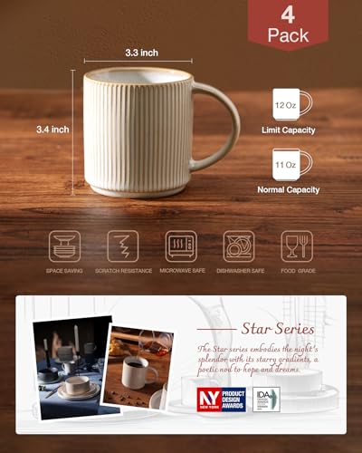 Coffee Mug Set of 4 (4 Count)