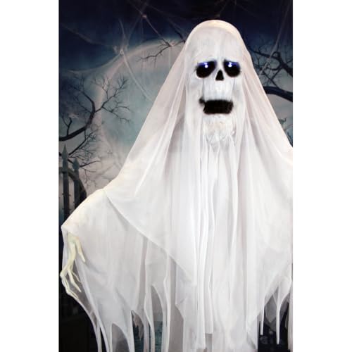 6.0-Ft. Life-Size Talking Ghost Halloween Animatronic (72" Standing Ghost)