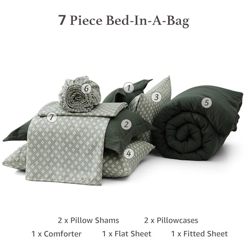 California King Comforter Set 7 Pieces Soft Bed in a Bag King Bedding Set