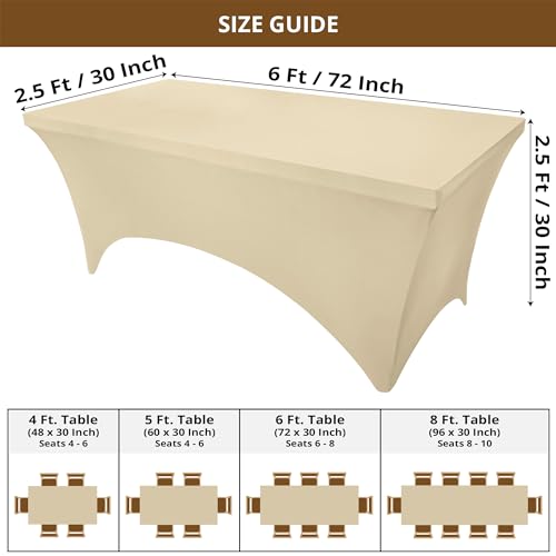 Spandex Table Cloth 2 Pack [6FT (2 Count)