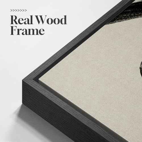 Large Framed Black and White Abstract Wall Art for Living Room (3 Count)