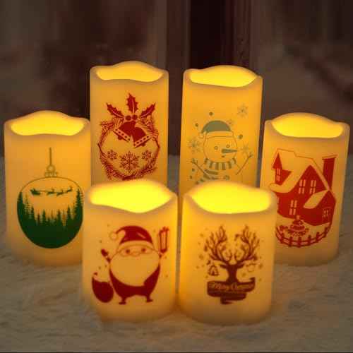 Christmas Outdoor Battery Operated Flameless LED Candles with Remote 6 Pack (6 Count)