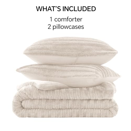 Faux Fur Queen Comforter Set