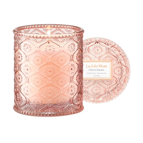 Cherry Sakura Scented Candles for Home (6 Ounce)