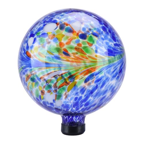10" Gazing Ball Glass Reflective Garden Globe for Outdoor Lawn Decor