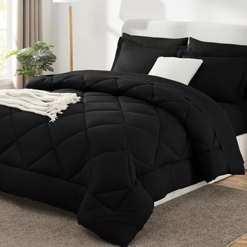 California King Size Comforter Set Black