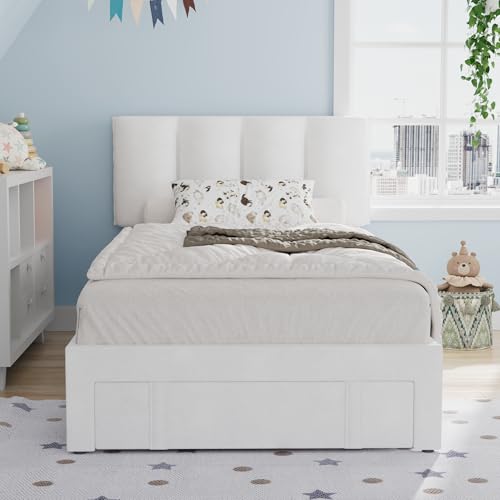 Twin Bed Frame with Storage Drawer