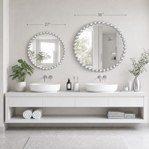 Round Mirror Metal Frame Circle Mirror 27 inch