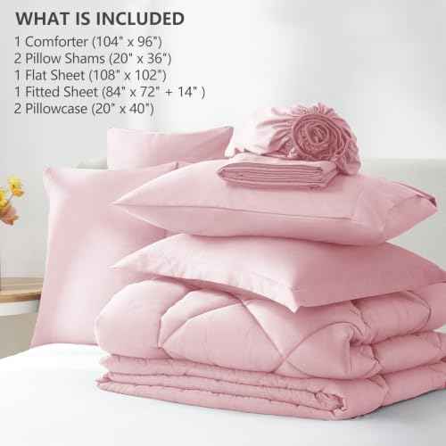 California King Size Comforter Set Pink