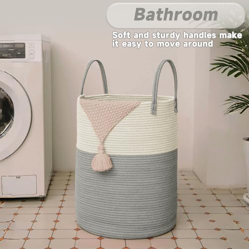 100L Cotton Rope Laundry Basket Hamper