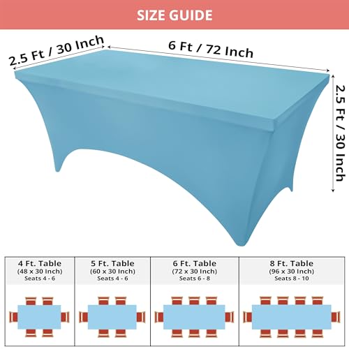 Spandex Table Cloth 2 Pack [6FT (2 Count)