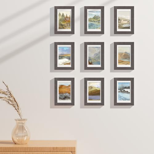 4x6 Picture Frames Set of 9 for Wall & Tabletop Display (9 Count)