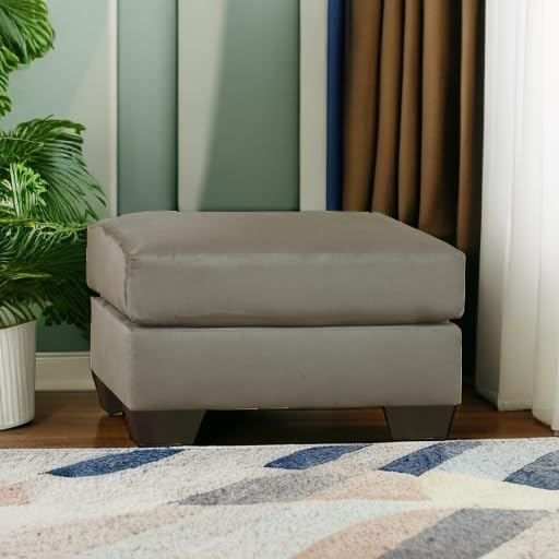 Signature Design by Ashley Darcy Casual Plush Square Accent Ottoman, Grayish Brown